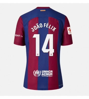 Barcelona Joao Felix #14 Replica Home Stadium Shirt for Women 2023-24 Short Sleeve